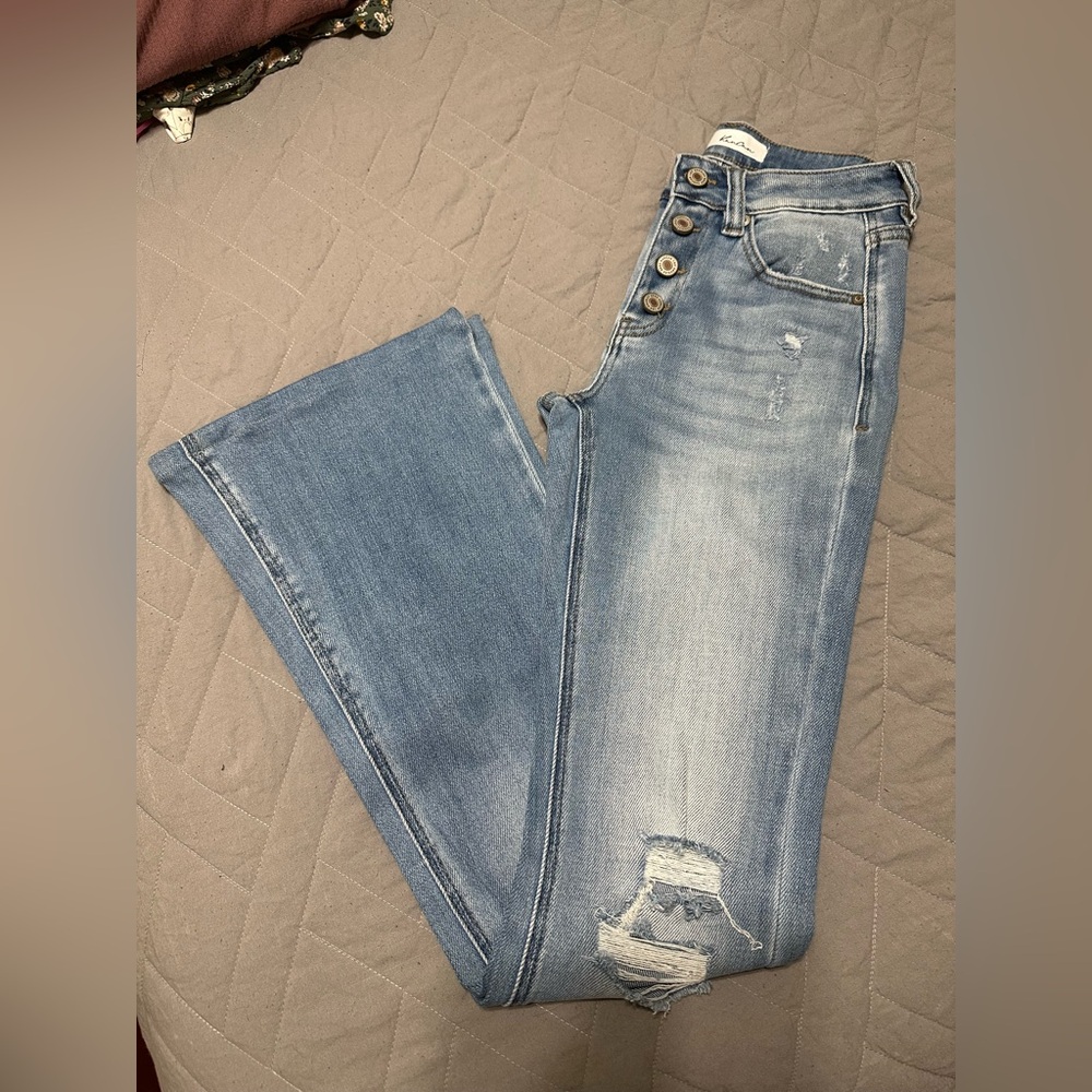 KanCan Light Blue distressed Flare Jeans 1/24